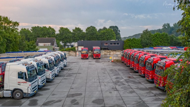 Het vrachtwagenpark van Post & Haveman